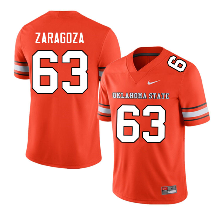 Men #63 Zeke Zaragoza Oklahoma State Cowboys College Football Jerseys Sale-Alternate